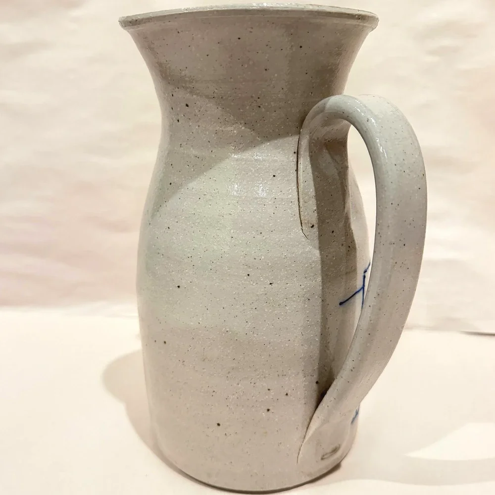 RARE Salmon Falls Stoneware Pitcher Horse Buggy 1992 Signed Crayton-Ackley